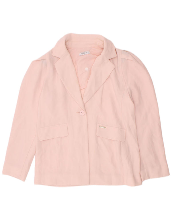 Liu Jo Girls 1 Button Blazer Jacket 7-8 Years Pink Polyester