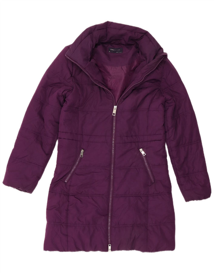 Marks & Spencer Abrigo acolchado para mujer UK 10 Small Púrpura Poliéster