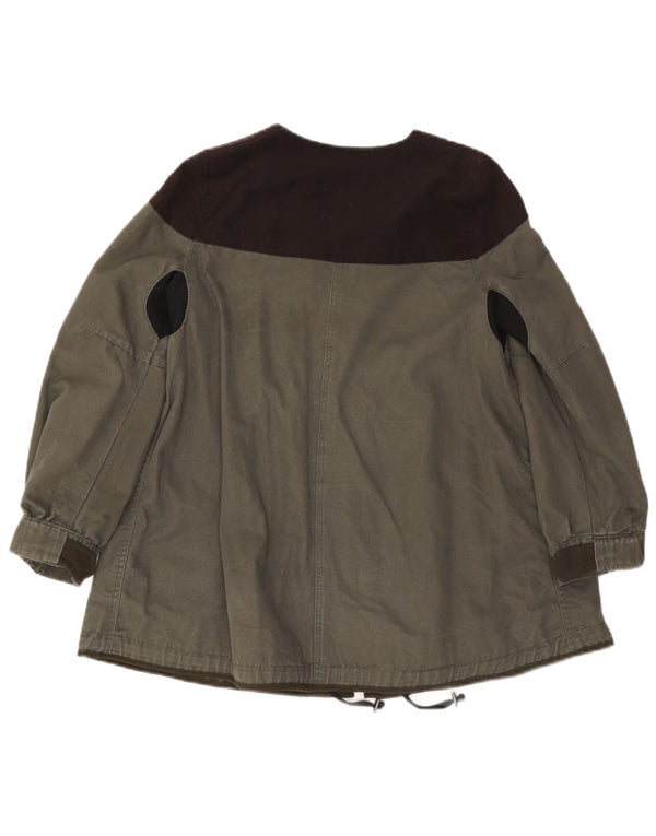 Zara Mujer Utility Jacket UK 10 Small Caqui Colorblock Viscosa