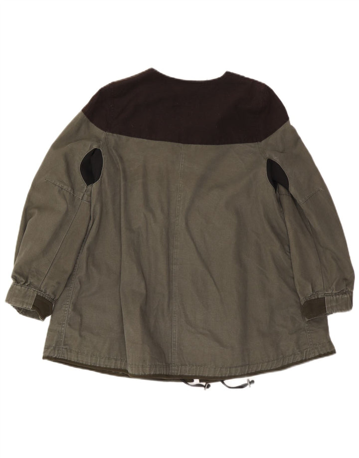 Zara Mujer Utility Jacket UK 10 Small Caqui Colorblock Viscosa