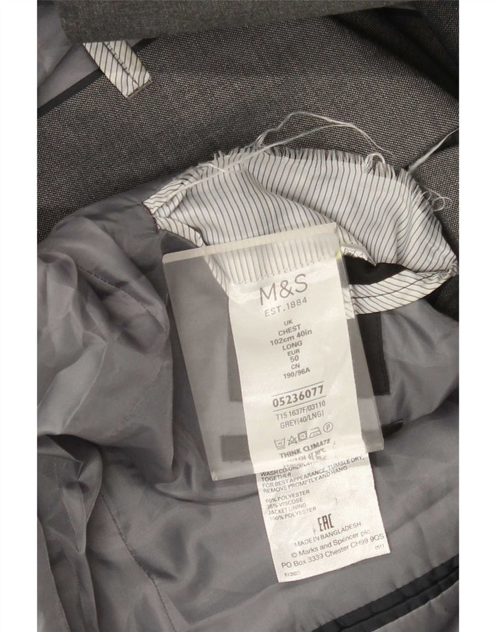 Marks & Spencer Chaqueta tipo blazer de 2 botones para hombre UK 40 Poliéster gris medio
