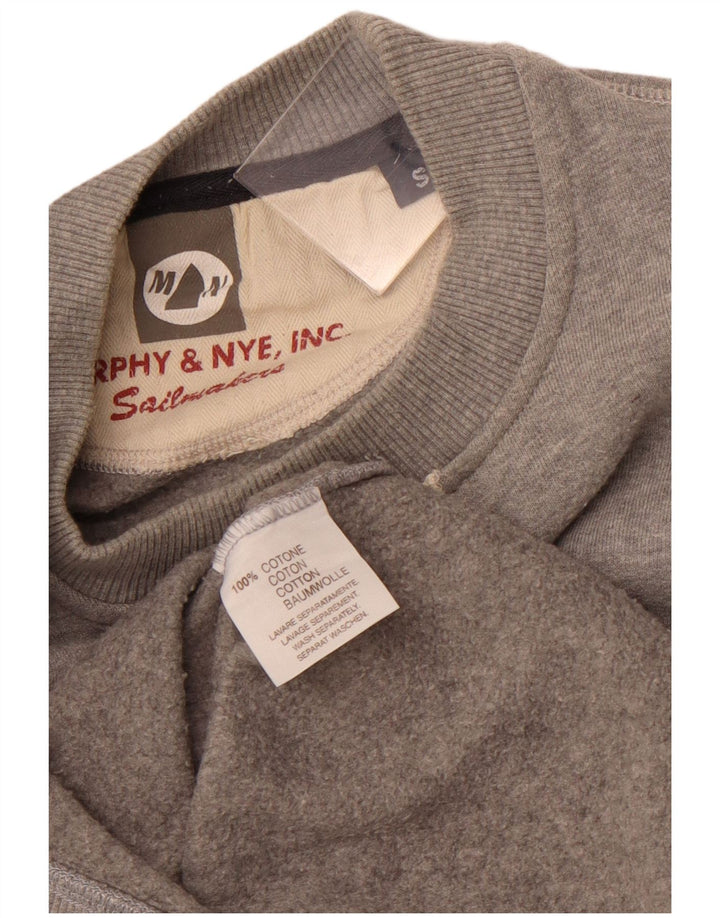 MURPHY & NYE Mens Sailmakers Graphic Sudadera Jumper Pequeño Algodón Gris