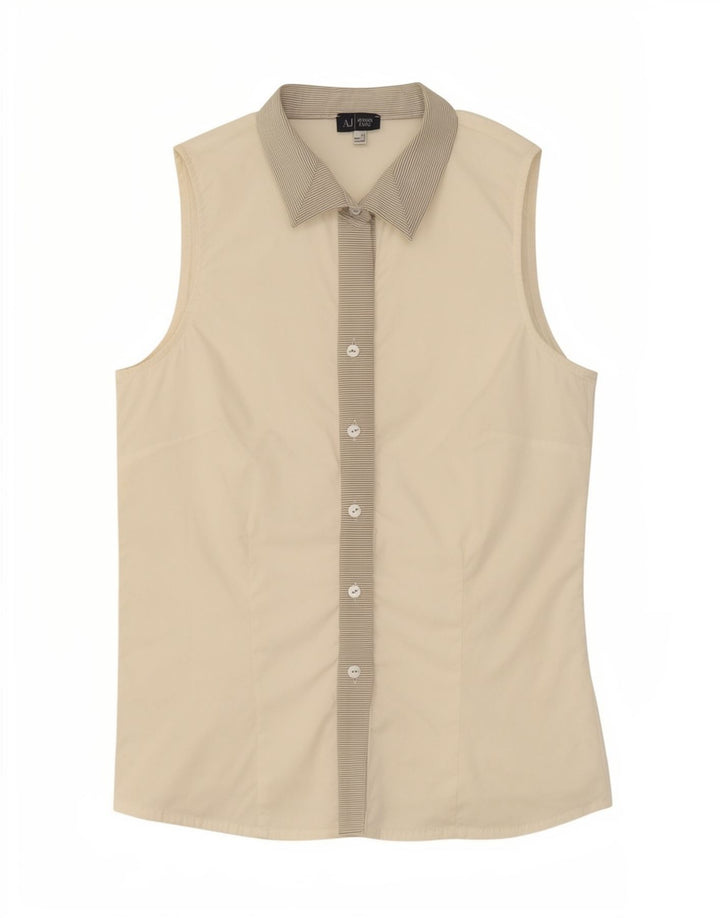 Armani Jeans Blusa sin mangas para mujer EU 42 Mediano Blanco Rayas
