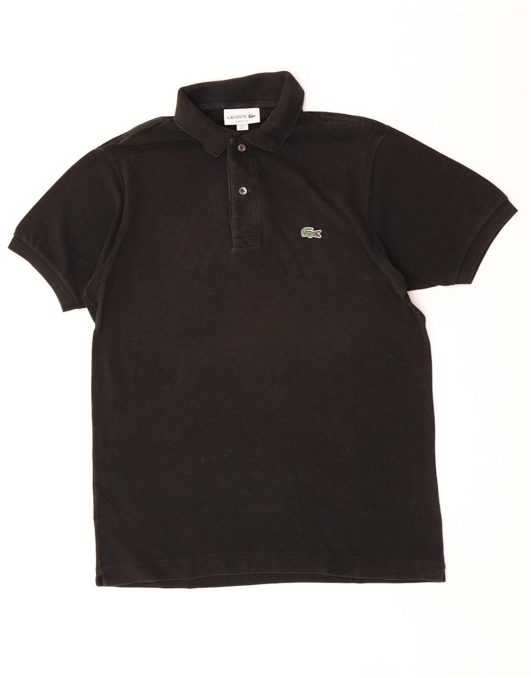 Lacoste Polo de ajuste clásico para hombre talla 3 pequeño algodón negro