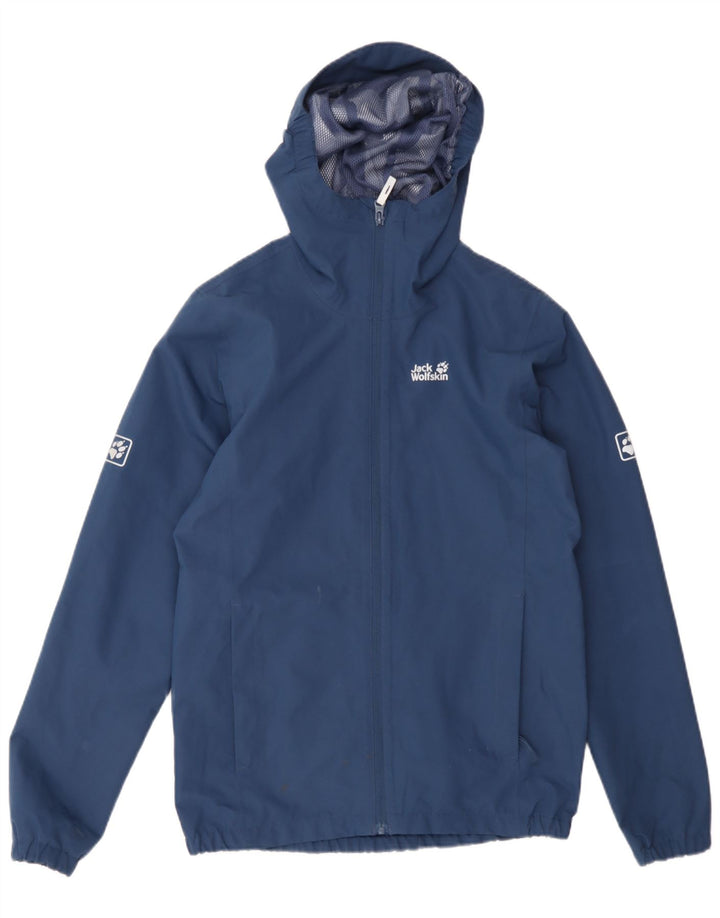 Jack Wolfskin Chubasquero con capucha para niño 13-14 años Azul Marino Poliéster