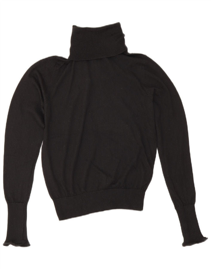 Zara Jersey con cuello vuelto para mujer UK 6 XS Poliéster negro