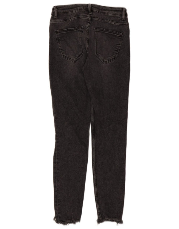 Zara Jeans Ajustados Desgastados para Mujer EU 38 Mediano W28 L28 Algodón Gris