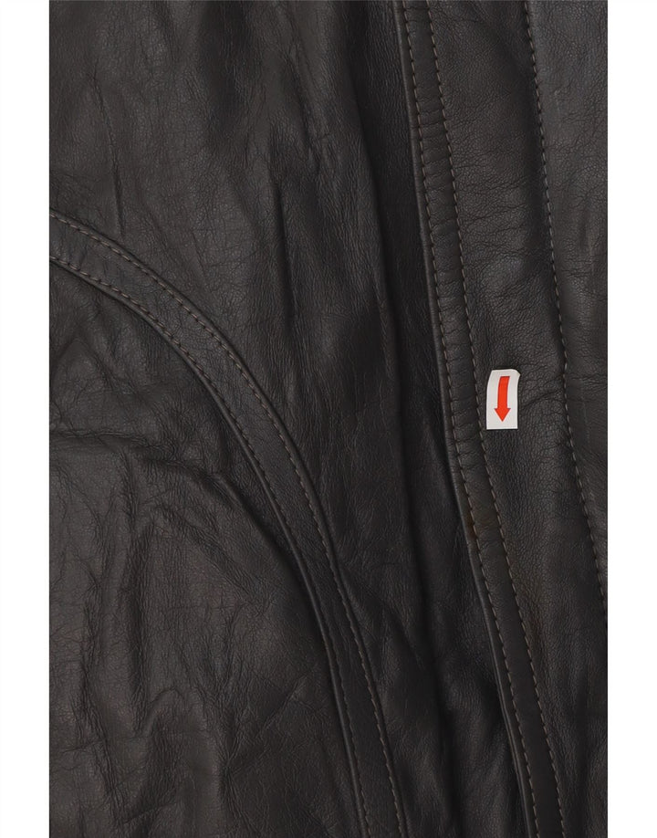 VINTAGE Chaqueta de cuero para hombre Reino Unido 40 Cuero gris grande