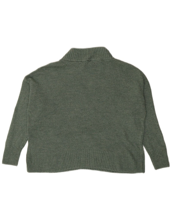 M&Co Suéter tipo jersey de cuello alto de gran tamaño para mujer UK 10 Small Green