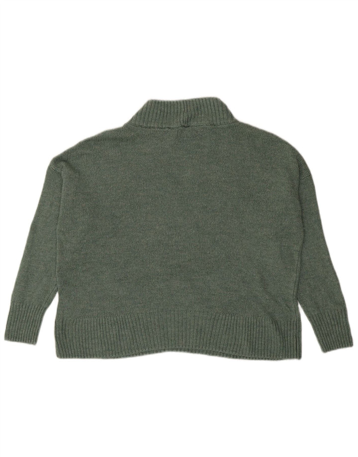 M&Co Suéter tipo jersey de cuello alto de gran tamaño para mujer UK 10 Small Green