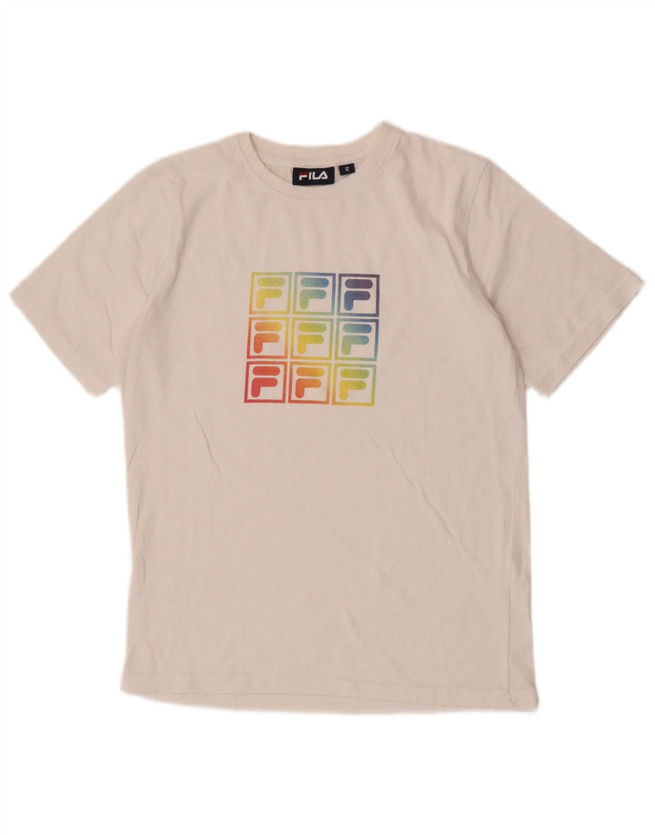 Fila Camiseta gráfica para mujer Top UK 12 Medium White
