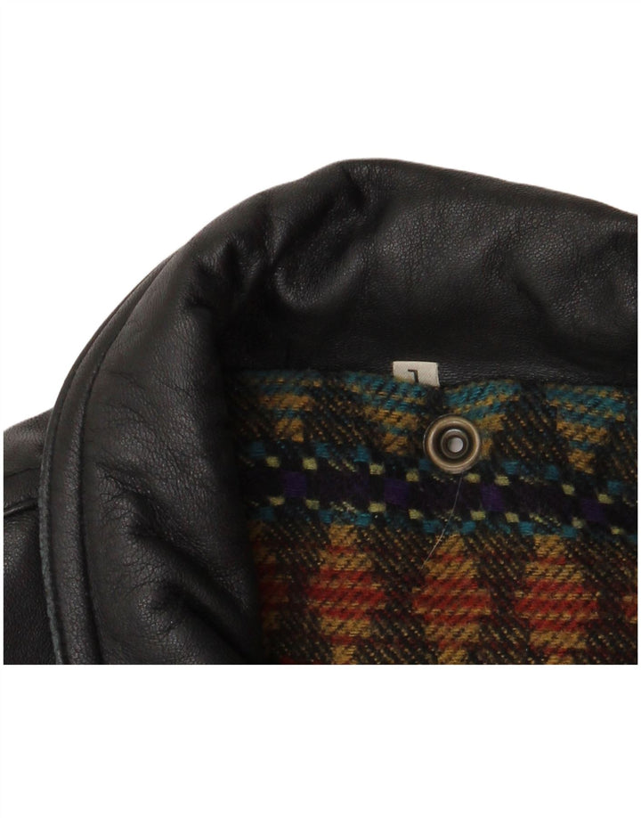 Vintage hombres chaqueta de cuero Reino Unido 40 grande negro