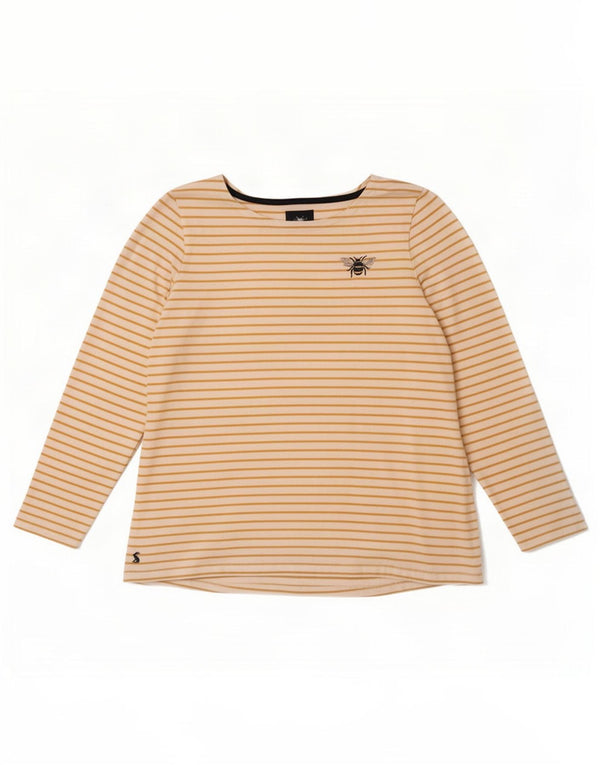 Joules Top Mujer Manga Larga UK 40 XL Algodón A Rayas Blanco