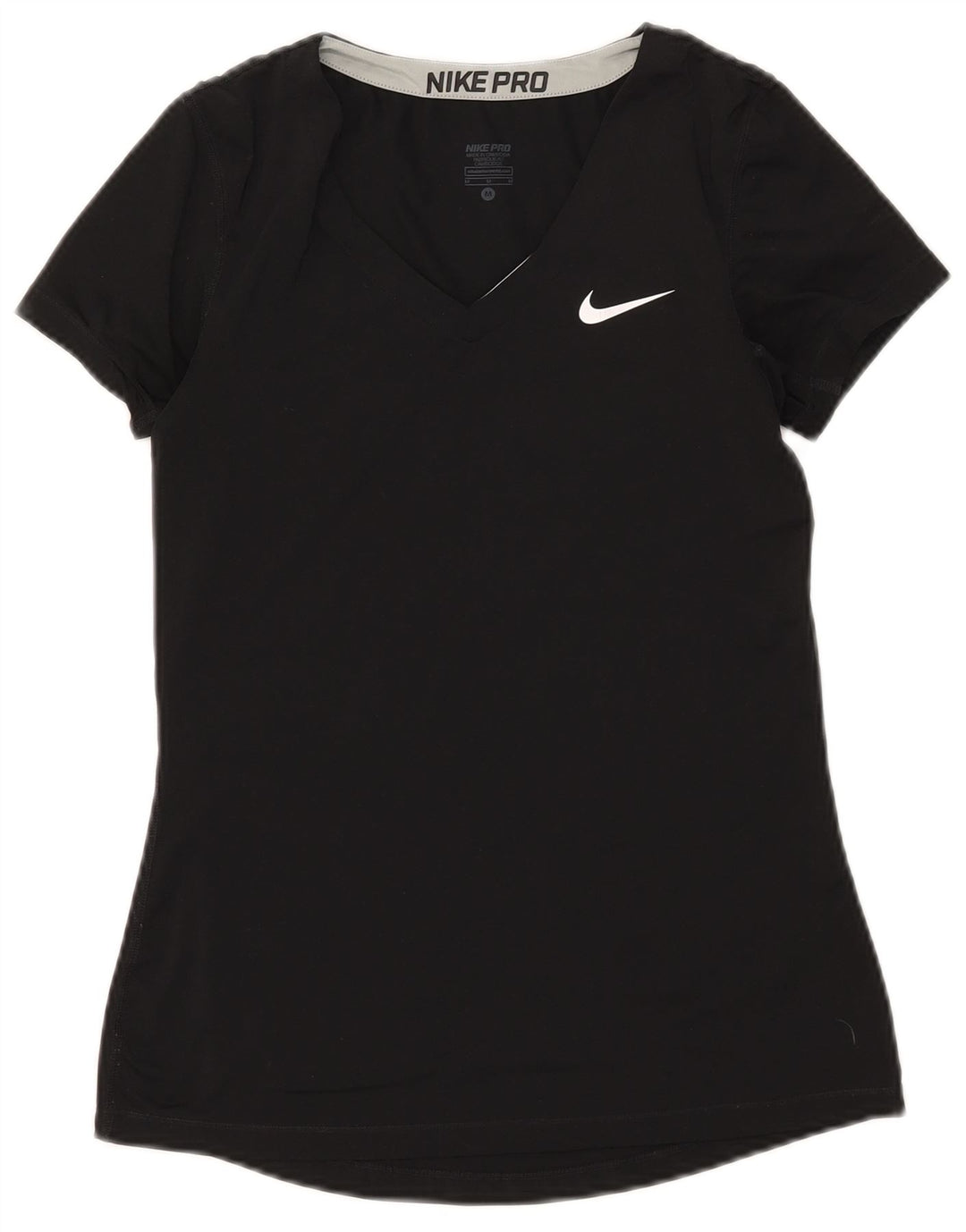 Nike Mujer Dri Fit Camiseta Top UK 12 Mediano Negro Poliéster