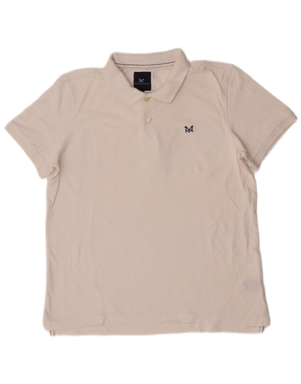 Crew Clothing Polo para hombre de algodón blanco grande