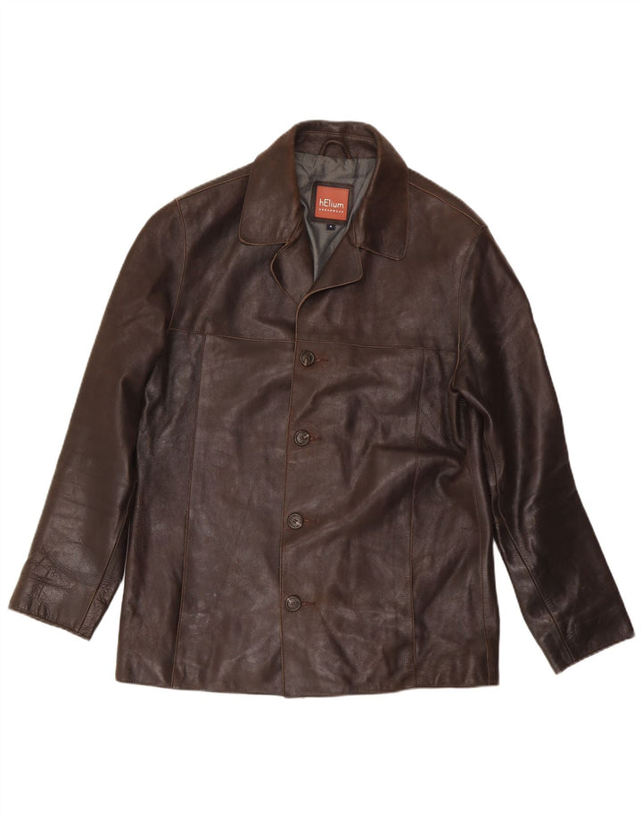 Helium Chaqueta de cuero para hombre UK 38 Marrón medio