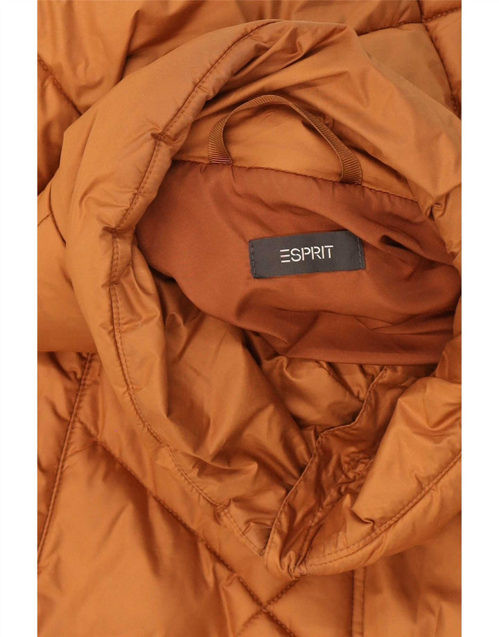 Esprit Chaleco acolchado largo para mujer UK 44 Poliéster marrón medio