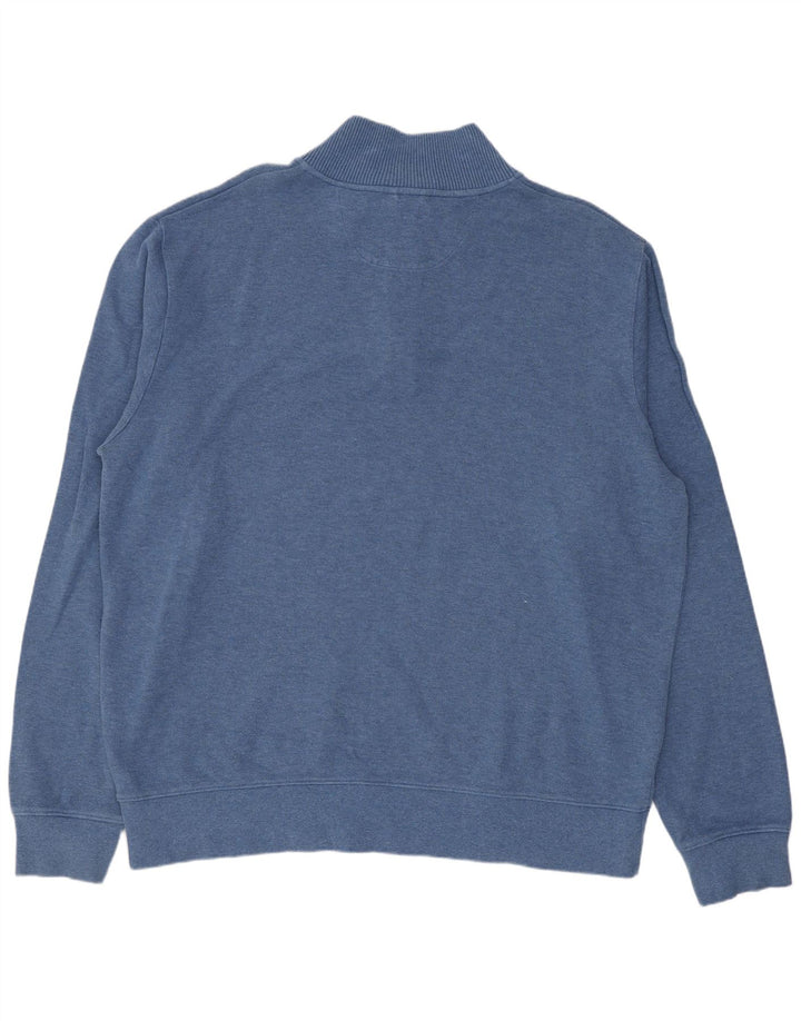 GANT Sudadera con cuello y cremallera para hombre, jersey, 3XL, algodón azul