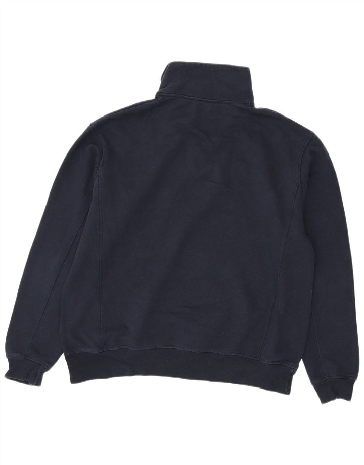 Zara Hombre Zip Neck Sudadera Jumper Large Azul Marino Poliéster