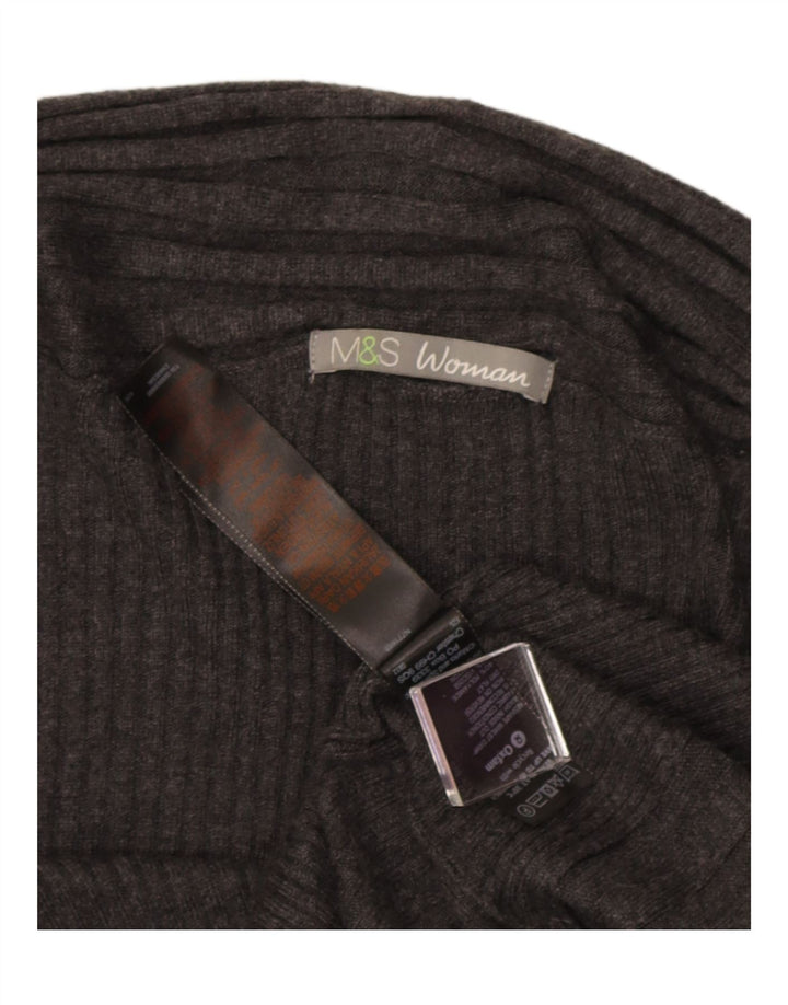 Marks & Spencer Suéter tipo cárdigan asimétrico para mujer UK 10 Small Grey