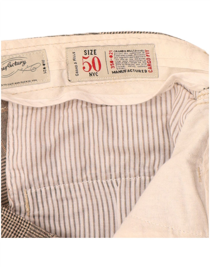 GRAND & HILLS Pantalones cargo ajustados para hombre IT 50 Large W34 L33 Grey Check