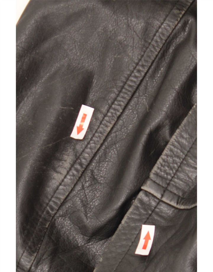 Vintage chaqueta de cuero para hombre Reino Unido 44 2XL negro