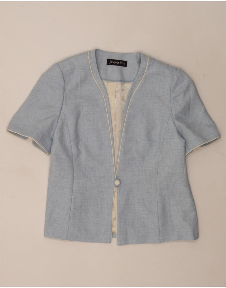Jacques Vert Chaqueta Blazer de Manga Corta con 1 botón para Mujer UK 44 Grande Azul