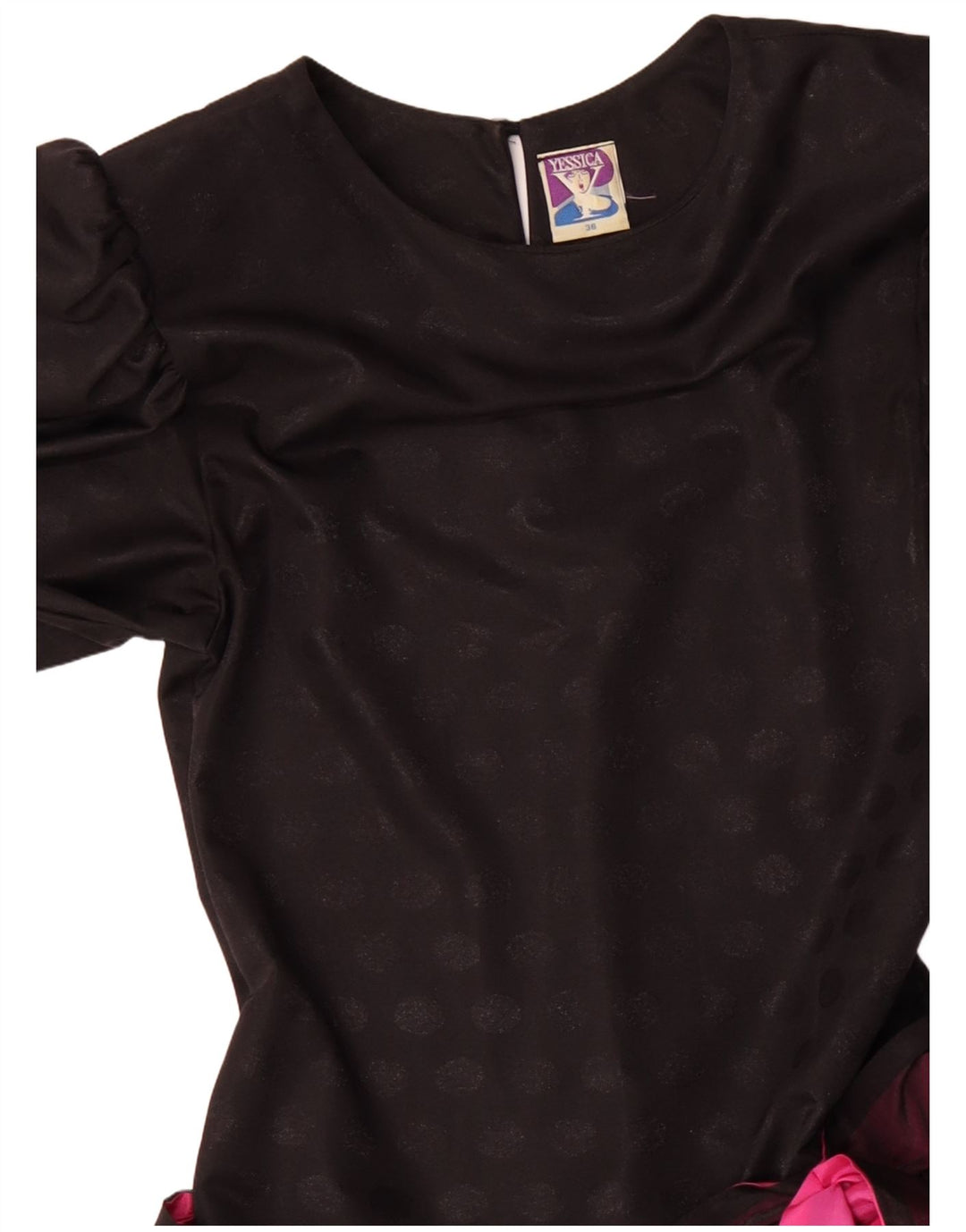 YESSICA Vestido escalonado para mujer EU 36 Pequeño Poliéster color block negro