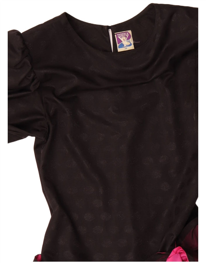 YESSICA Vestido escalonado para mujer EU 36 Pequeño Poliéster color block negro