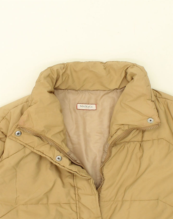 MAX & CO. Womens Padded Coat UK 18 XL Beige Polyester | Vintage Max & Co. | Thrift | Second-Hand Max & Co. | Used Clothing | Messina Hembry 