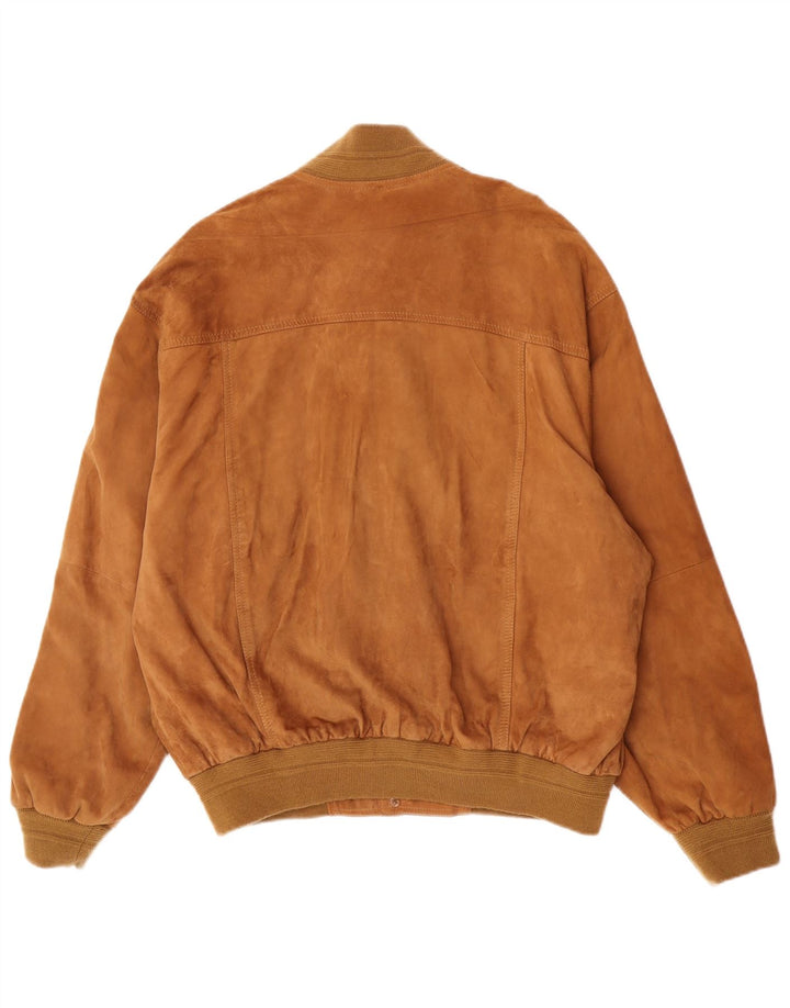Vintage hombres ante bomber chaqueta IT 52 XL cuero marrón