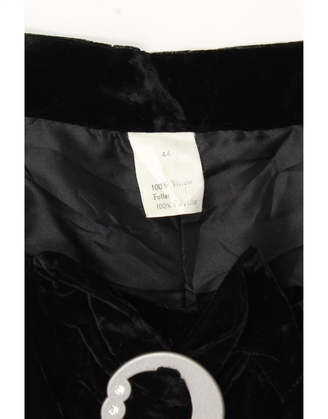 VINTAGE Falda acampanada de cintura alta de terciopelo para mujer IT 44 Medio W28 Negro