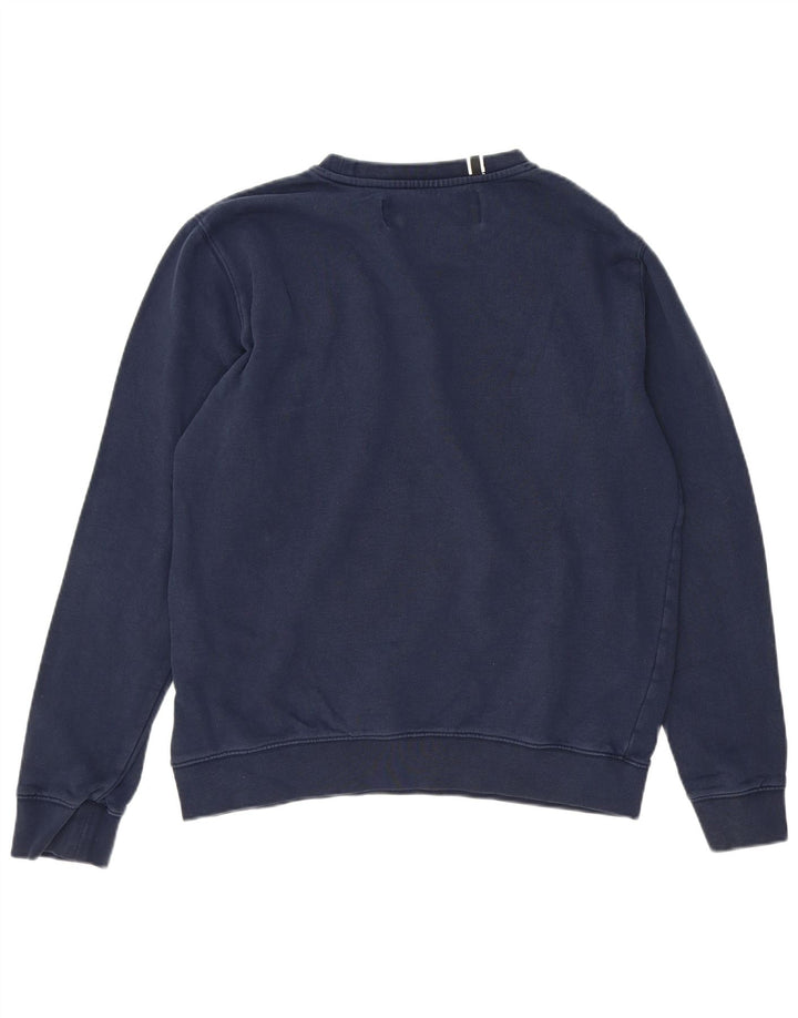 Replay Sudadera con gráfico para hombre, jersey de algodón azul marino grande