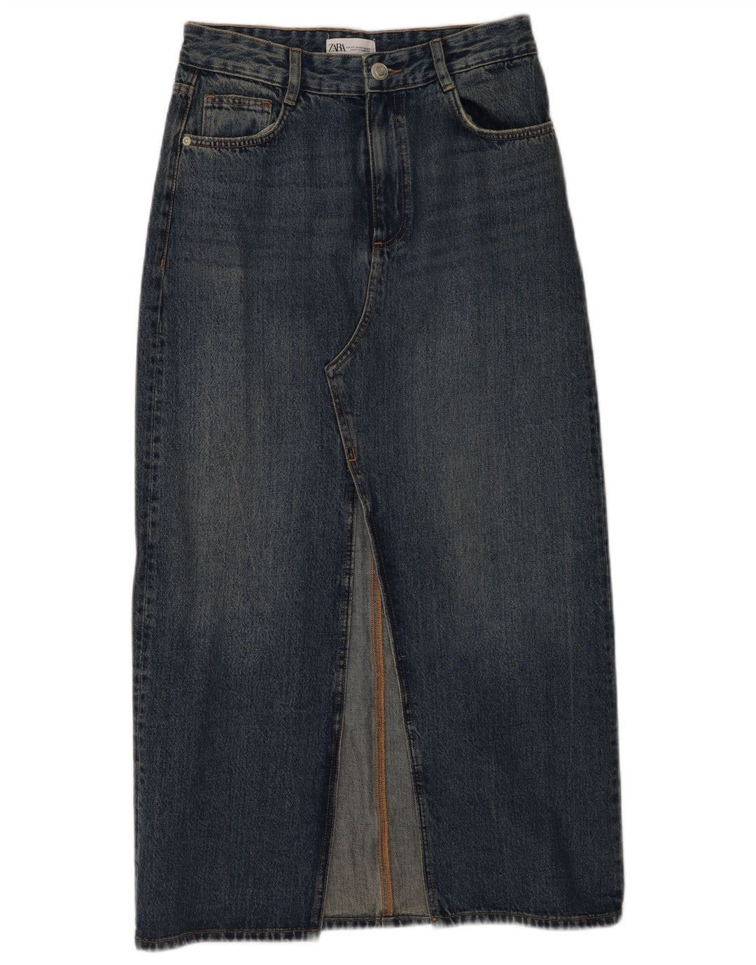Zara Mujer Falda Vaquera XS W24 Azul