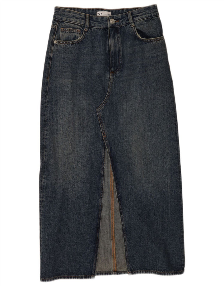 Zara Mujer Falda Vaquera XS W24 Azul