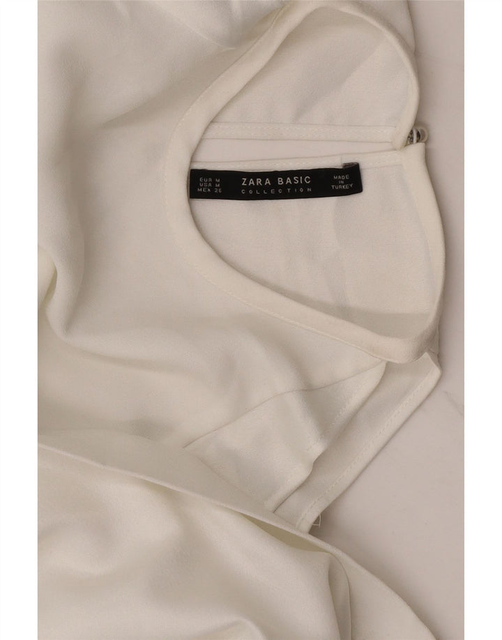 Zara Blusa con hombros descubiertos para mujer UK 44 Medium White