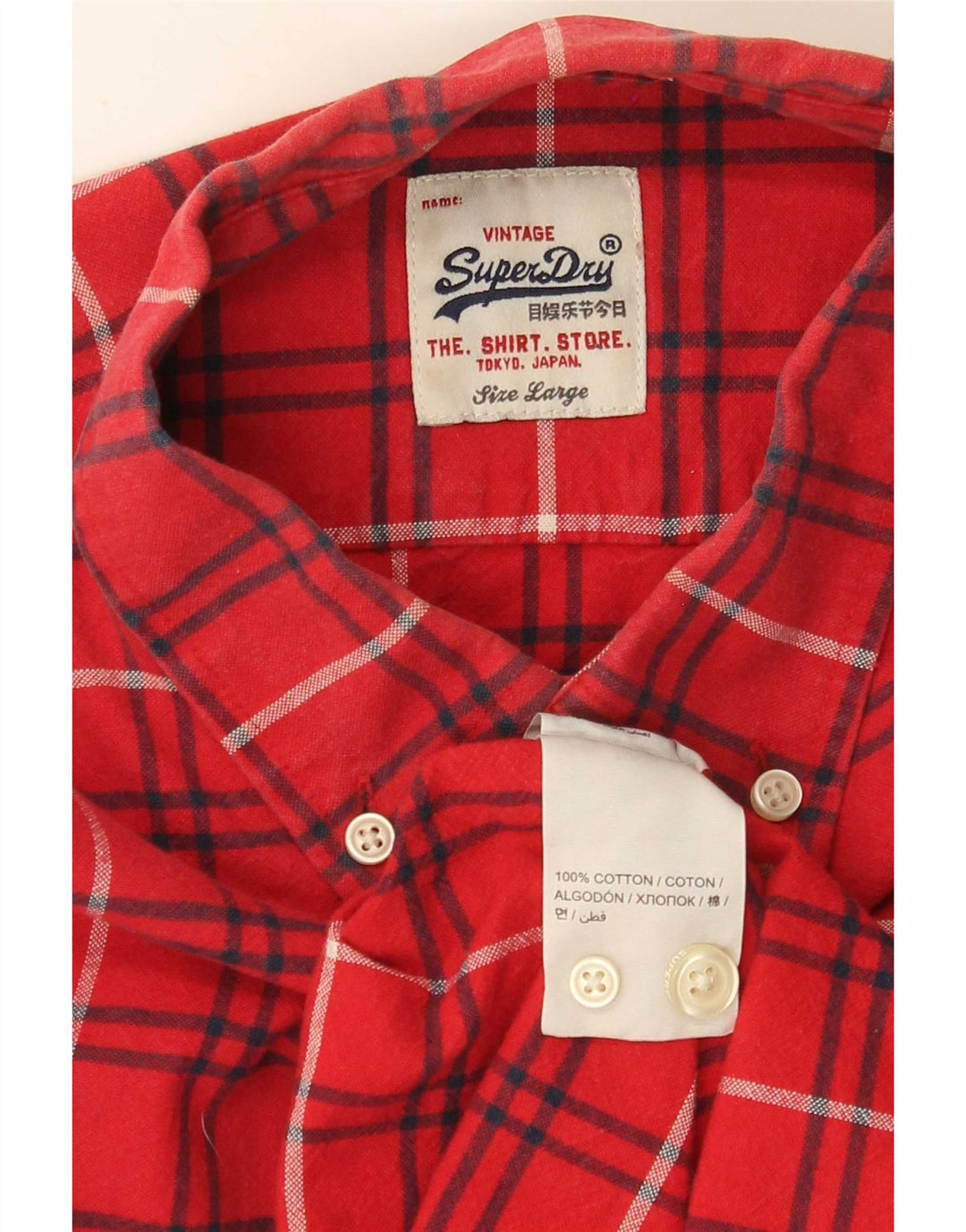 Superdry Camisa De Franela De Algodón Con Cuadros Rojos Grandes
