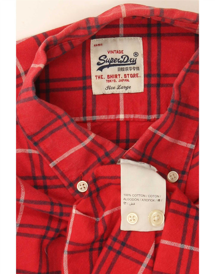 Superdry Camisa De Franela De Algodón Con Cuadros Rojos Grandes