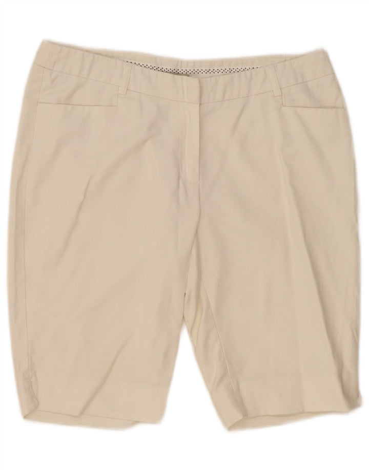 Laura Ashley Bermudas para Mujer US 10 Grande W32 Algodón Blanco