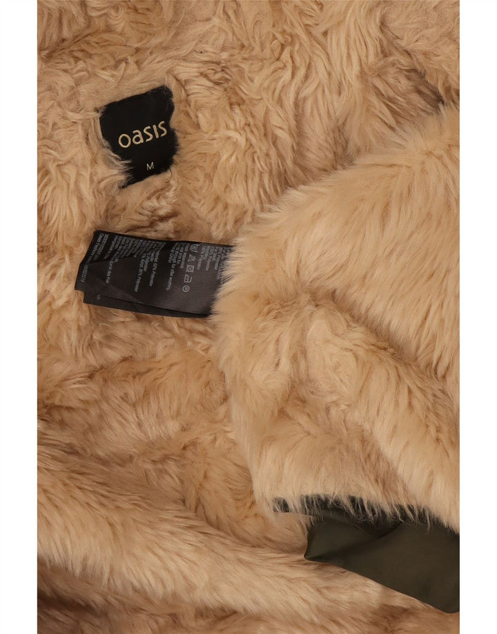 Oasis Chaqueta Parka Sherpa con Capucha para Mujer UK 44 Poliéster Verde Medio