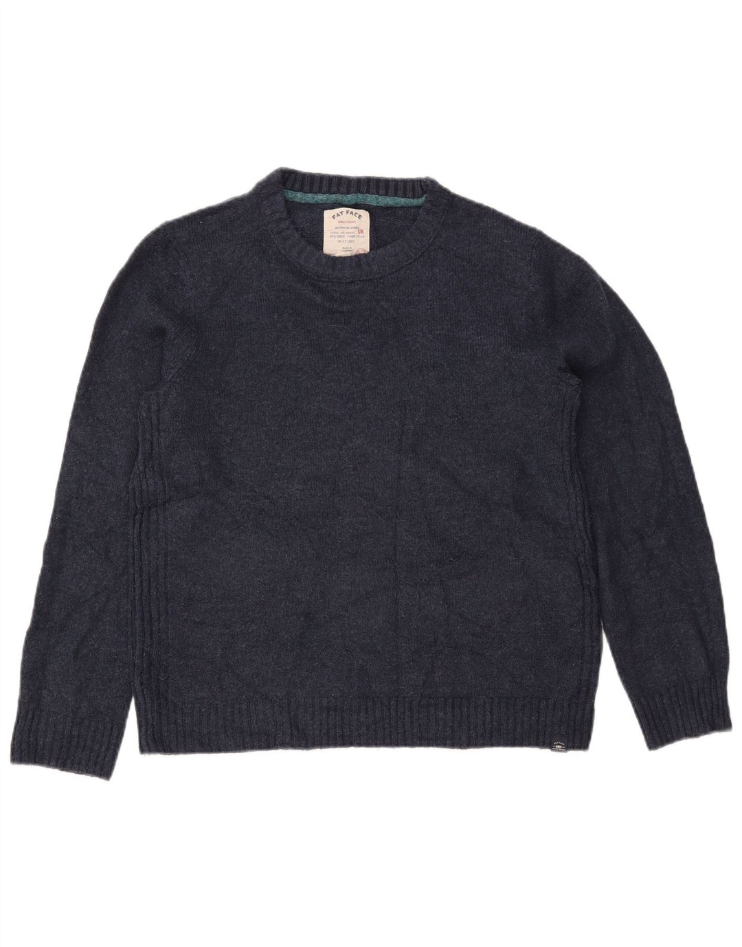 FAT FACE Suéter tipo jersey de cuello redondo de gran tamaño para mujer UK 10 Small Azul marino