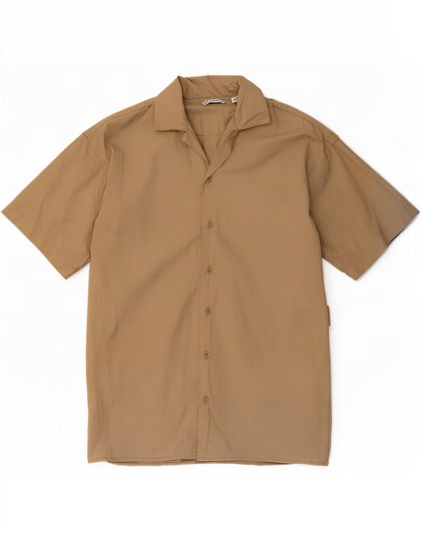 Camisa Jack & Jones Hombre Manga Corta Loose Fit XS Algodón Beige
