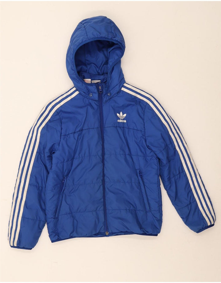 Adidas Chaqueta acolchada con capucha para niño 10-11 años Azul Poliéster