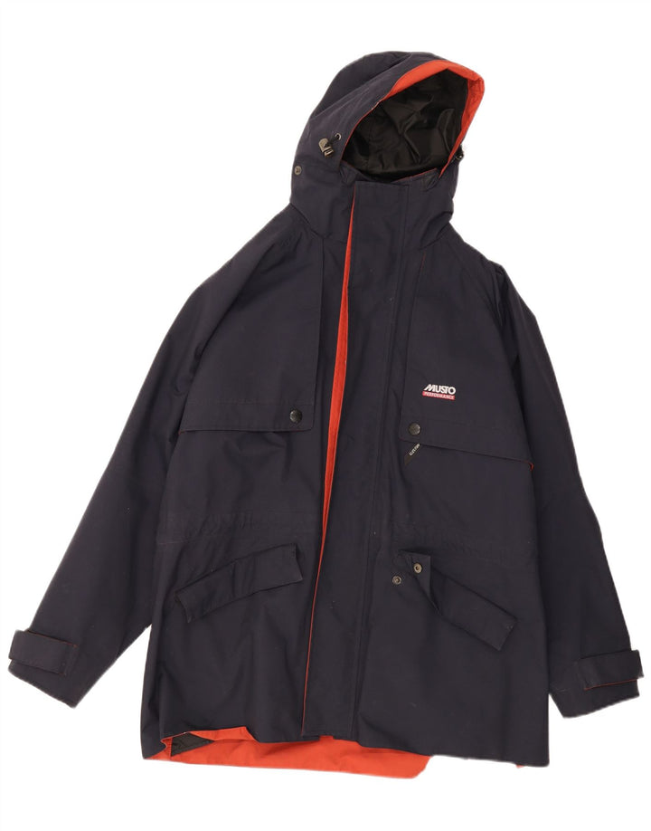 Musto Chaqueta impermeable con capucha para hombre UK 38 Medium Azul marino Nylon