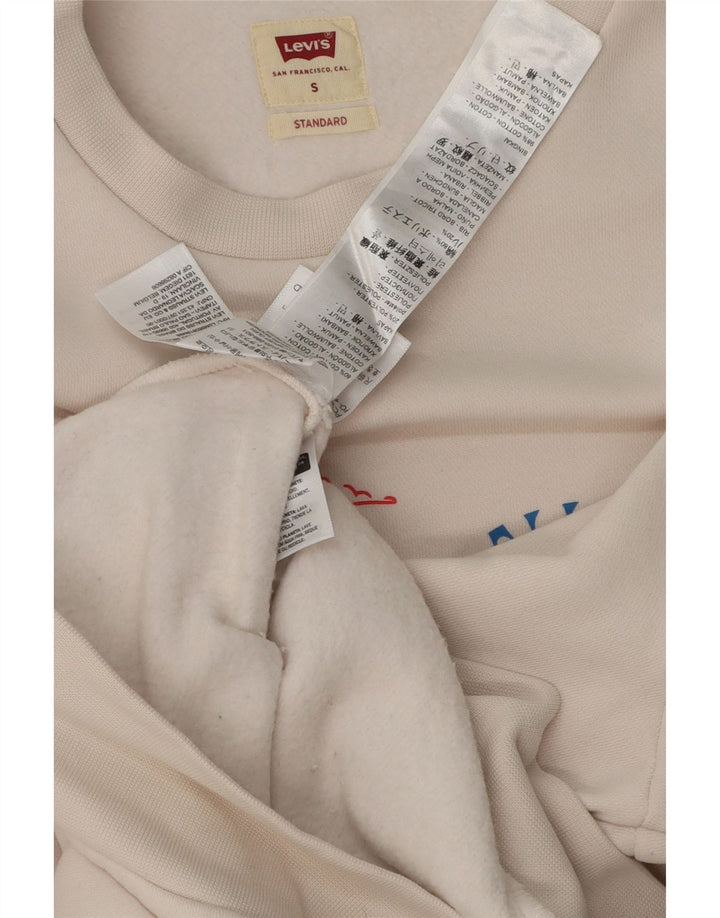 Levi's Sudadera con gráfico estándar para hombre, jersey pequeño de algodón blanco