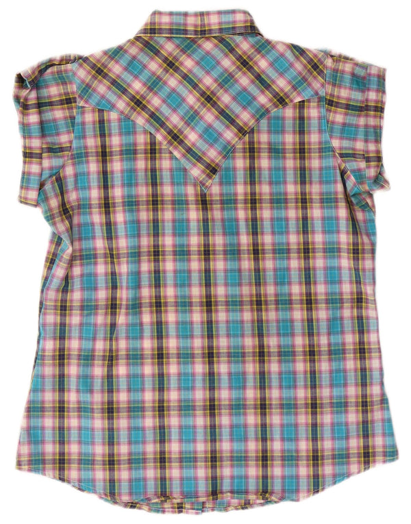 WRANGLER Camisa de manga corta para mujer UK 44 Mediana Algodón a cuadros multicolor