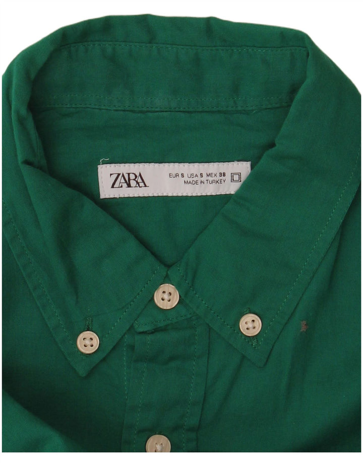 Zara Hombre Camisa Small Verde