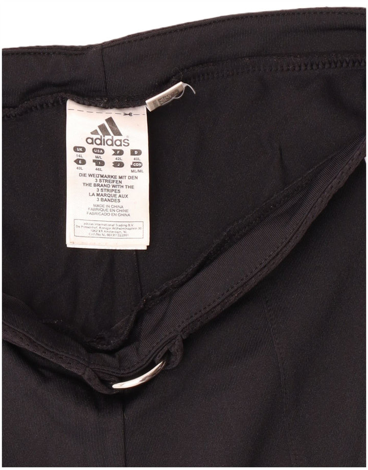 Adidas Pantalones de chándal de pierna ancha para mujer UK 44 Mediano Negro Poliamida