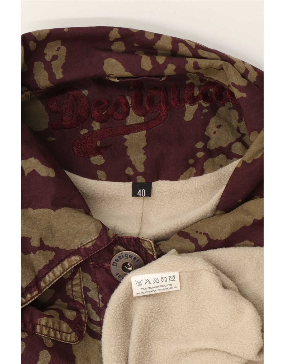 Abrigo cortavientos con estampado abstracto para mujer Desigual EU 40 Algodón verde medio