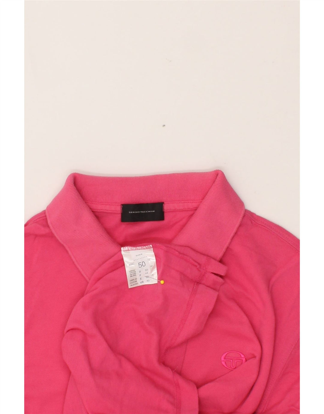 SERGIO TACCHINI Mens Polo Shirt IT 50 Medium Pink Cotton Vintage Sergio Tacchini and Second-Hand Sergio Tacchini from Messina Hembry 